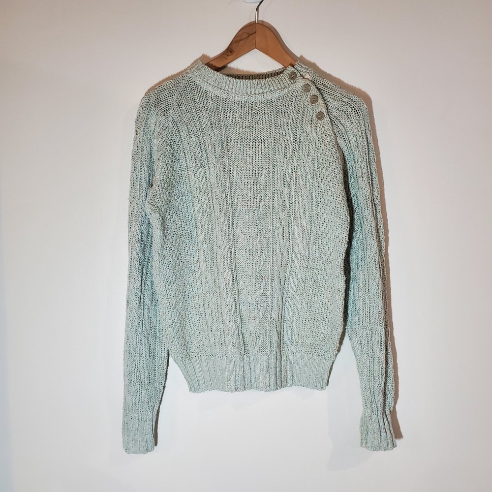 Vintage American Eagle light blue/green Cotton/linen blend women's sweater‎ sz S